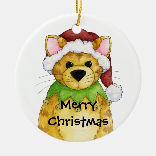Merry Christmas from the Cat Ornament (Front)