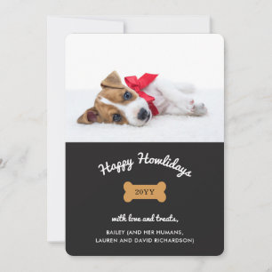 Merry Christmas from the Dog Charcoal with Photo Holiday Card