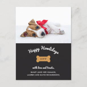 Merry Christmas from the Dog Charcoal with Photo Holiday Postcard