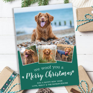 Merry Christmas From The Dog Fun Pet Photo Collage Holiday Card