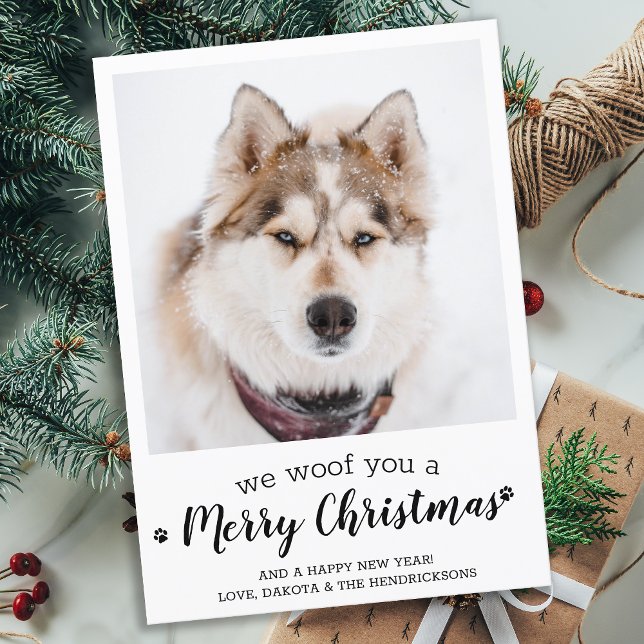Merry Christmas From The Dog Modern Pet Photo Holiday Card (Creator Uploaded)
