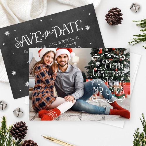 Merry Christmas From The Future Mr and Mrs Photo Save The Date