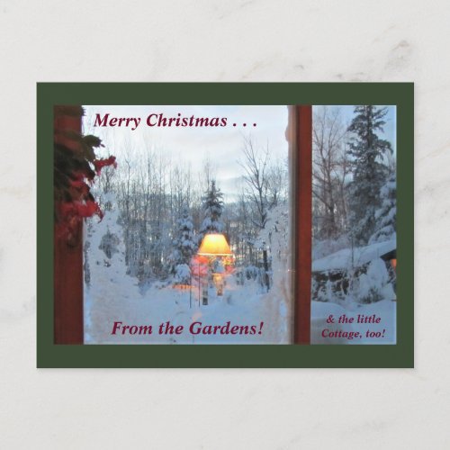 Merry Christmas From the Gardens Winter Holiday Postcard