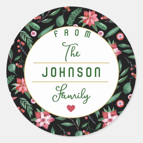 Merry Christmas From the Johnson Family Classic Round Sticker