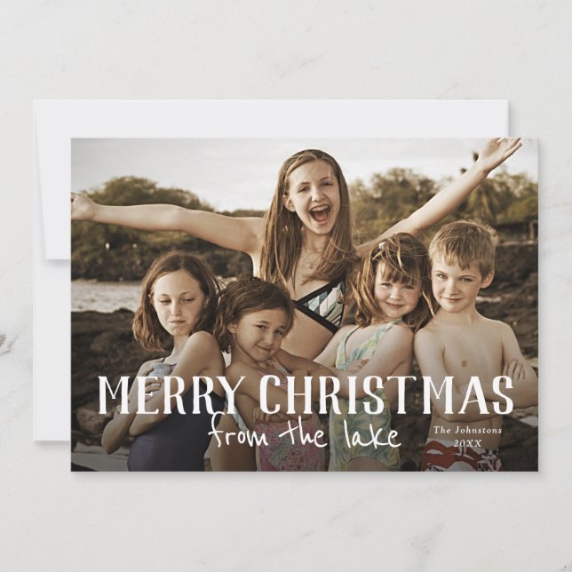 Merry Christmas from the lake location photo  Card (Front)
