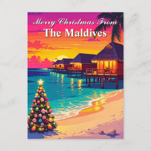 Merry Christmas from the Maldives Paradise Travel Postcard