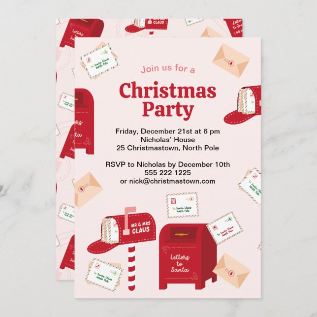 Merry Christmas from the North Pole Invitation (Front/Back)