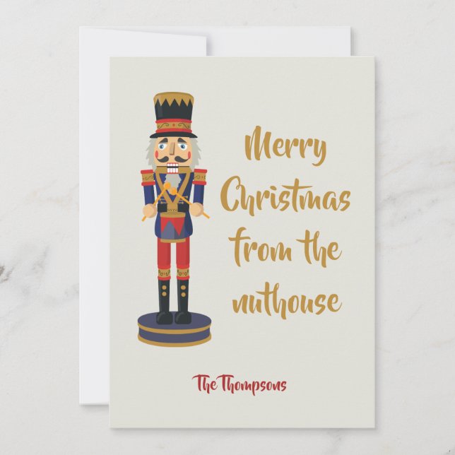 Merry Christmas from the nuthouse funny Nutcracker (Front)