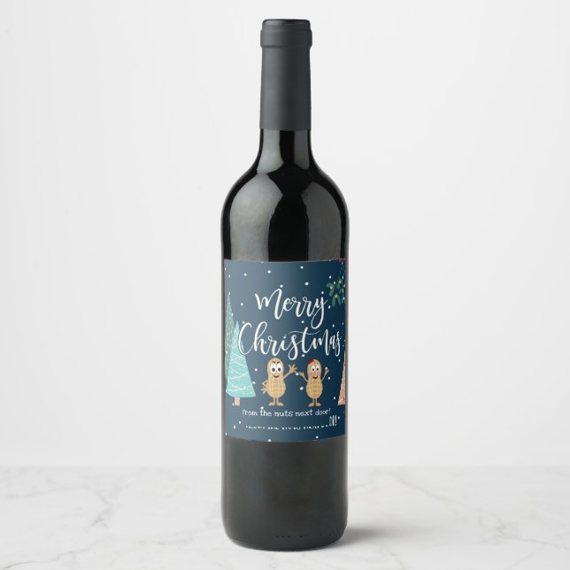 merry Christmas from the nuts next door! Wine Label (Front)