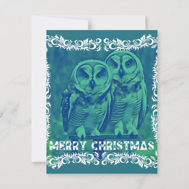 Merry Christmas from the Owls Green Note Card (Front)