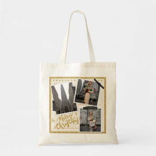 Merry Christmas from the Rockefeller Plaza in NYC Tote Bag