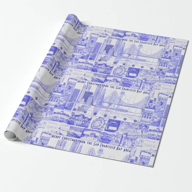 Merry Christmas from the SF Bay Wrapping Paper (Unrolled)