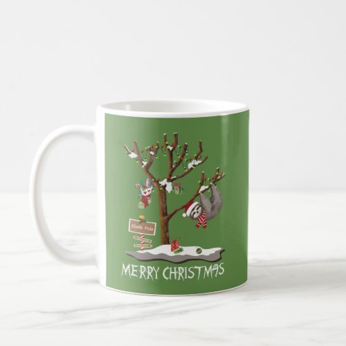 MERRY CHRISTMAS FROM THE SLOTH POLE Holiday Coffee Mug