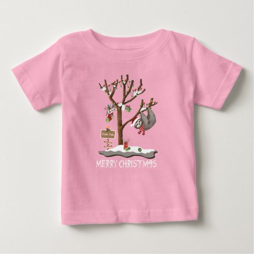 MERRY CHRISTMAS FROM THE SLOTH POLE Infant Baby T_Shirt