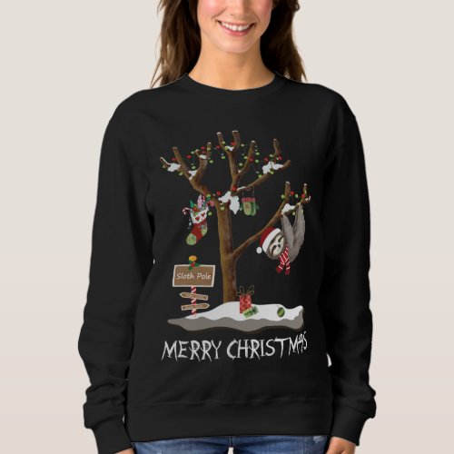 MERRY CHRISTMAS FROM THE SLOTH POLE Womens Sweatshirt