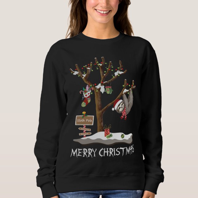 MERRY CHRISTMAS FROM THE SLOTH POLE Women's Sweatshirt (Front)