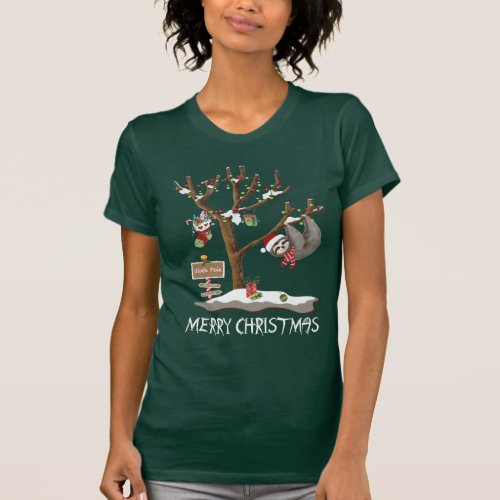 MERRY CHRISTMAS FROM THE SLOTH POLE Womens T_Shirt