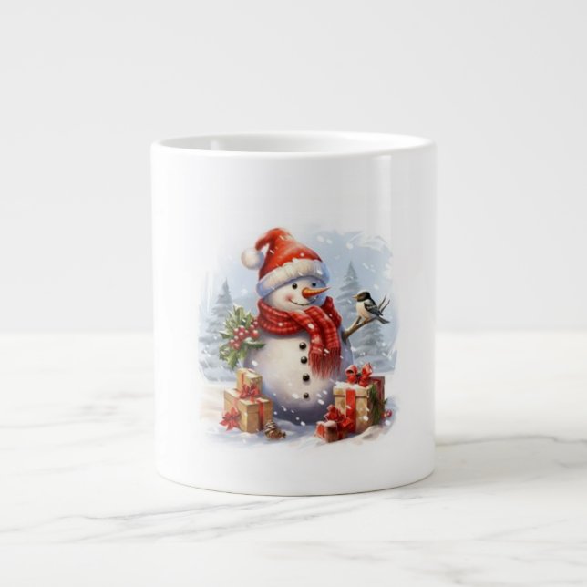 Merry Christmas from the Snowman Giant Coffee Mug (Front)