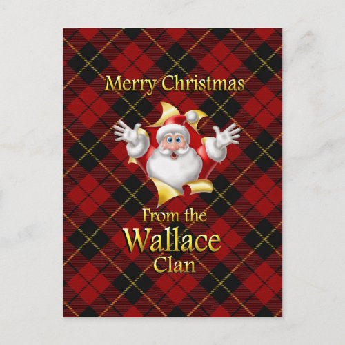 Merry Christmas From the Wallace Clan Holiday Postcard