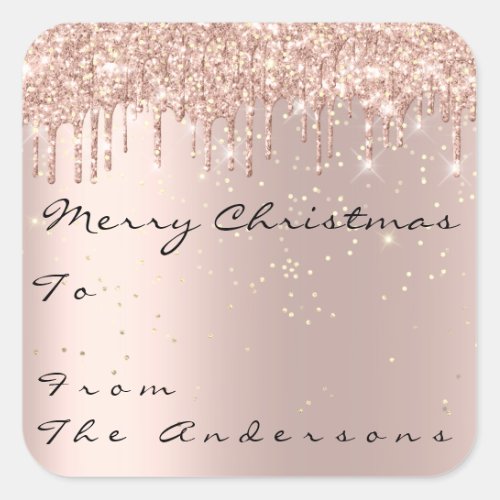 Merry Christmas From To Holdidays Seasonal Gift Square Sticker