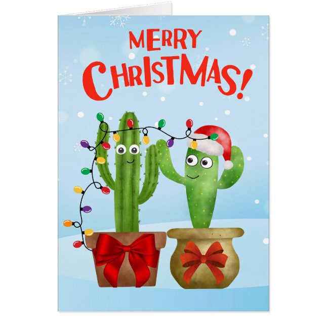 Merry Christmas from Two Cactus  Cards (Front)
