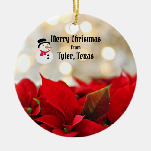 Merry Christmas from Tyler Texas Ceramic Ornament