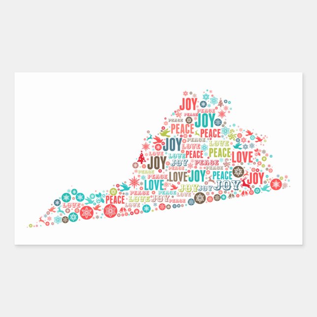 Merry Christmas from Virginia Rectangular Sticker (Front)