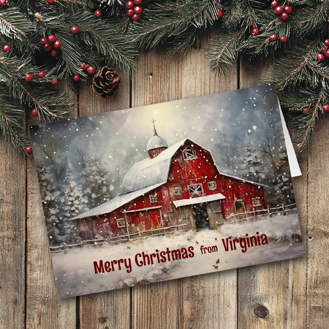Merry Christmas from Virginia Winter Barn Card (Creator Uploaded)