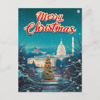 Merry Christmas From Washington Dc Vintage Retro Holiday Postcard