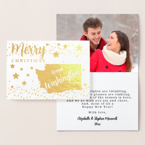Merry Christmas from Washington State Photo Foil Card