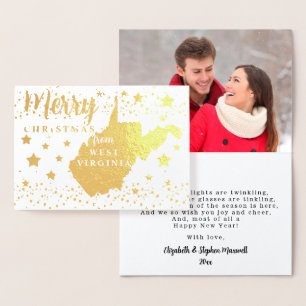 Merry Christmas from West Virginia State Photo Foil Card