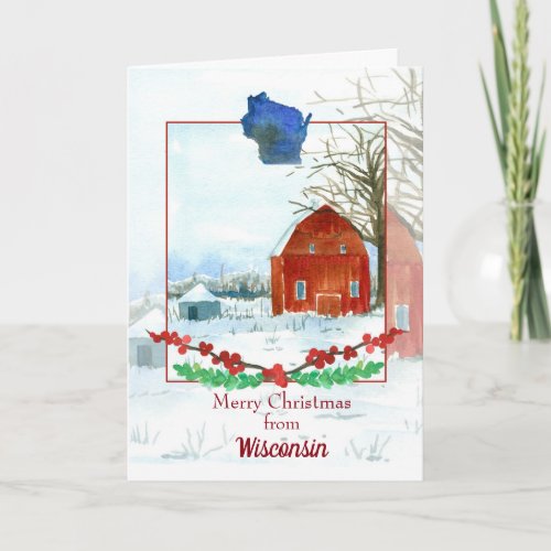 Merry Christmas from Wisconsin Red Barn Card