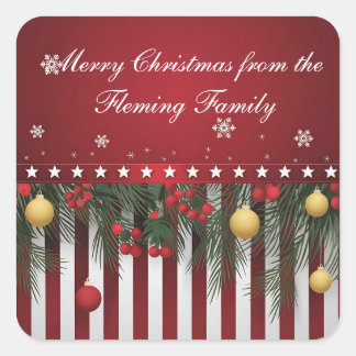 Merry Christmas from (your family) Square Sticker