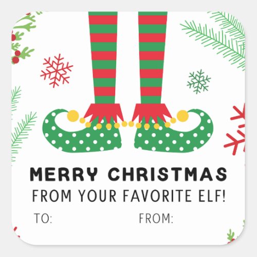 Merry Christmas From Your Favorite Elf Favor Tags
