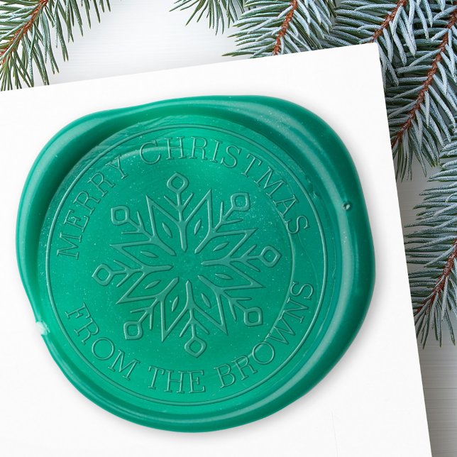 Merry Christmas from your name snowflake Wax Seal Sticker (Merry Christmas from your name snowflake Wax Seal Sticker)