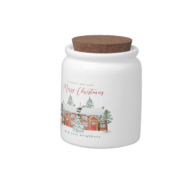 Merry Christmas From Your Neighbors Candy Jar (Left)