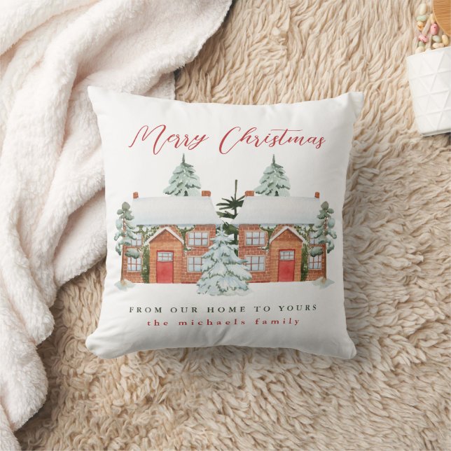 Merry Christmas From Your Neighbors Throw Pillow (Blanket)