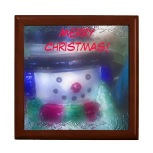 Merry Christmas Frosty Snowman Keepsake Box