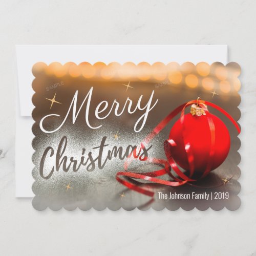 Merry Christmas Full Bleed Photo Greetings Card
