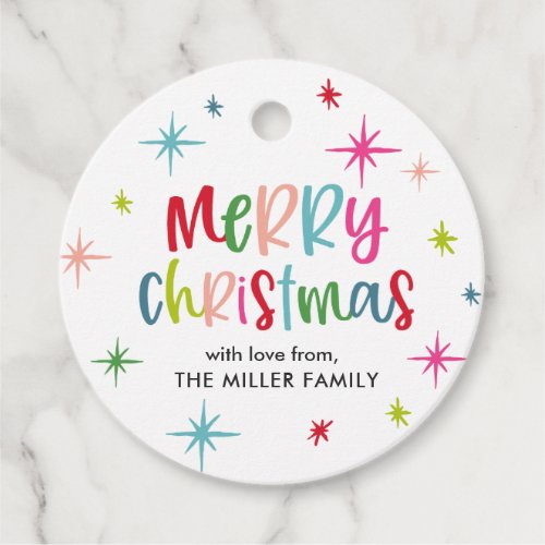 Merry Christmas Fun And Festive Colorful Holiday Favor Tags