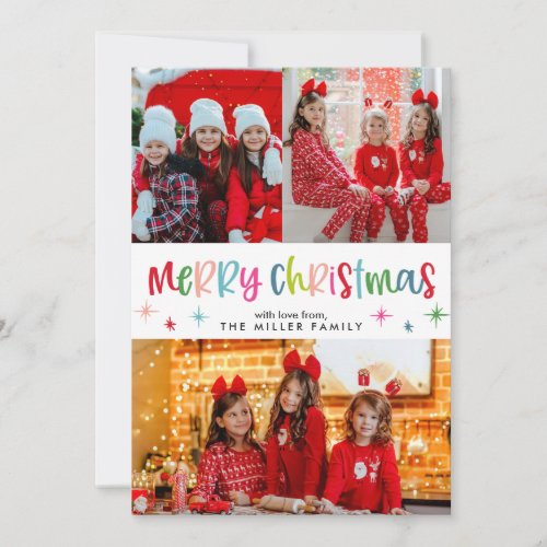 Merry Christmas Fun And Festive Colorful Photo Holiday Card