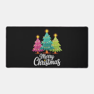 Merry Christmas Fun Colorful Christmas Tree Design Desk Mat