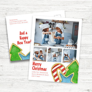 Merry Christmas Fun Cookie Photo Collage Holiday Postcard