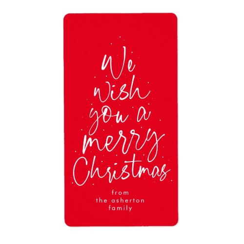 Merry Christmas fun festive red holiday gift Label