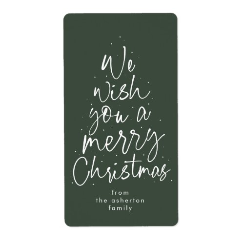 Merry Christmas fun green holiday gift Label