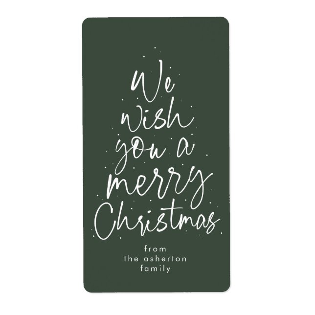 Merry Christmas fun green holiday gift Label (Front)