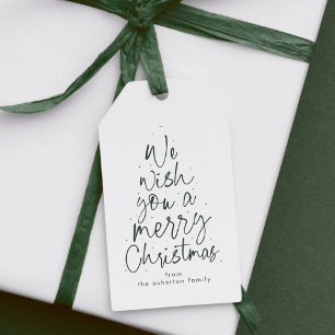 Merry Christmas fun green personalized holiday Gift Tags