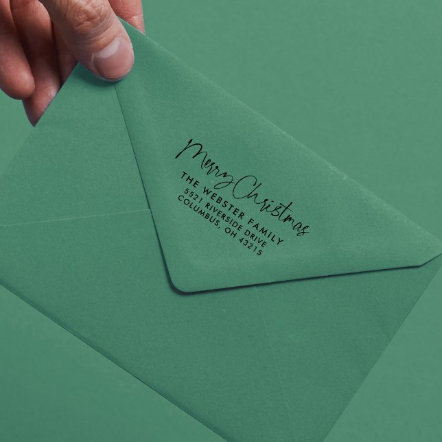 Merry Christmas fun holiday return address Self-inking Stamp (Creator Uploaded)