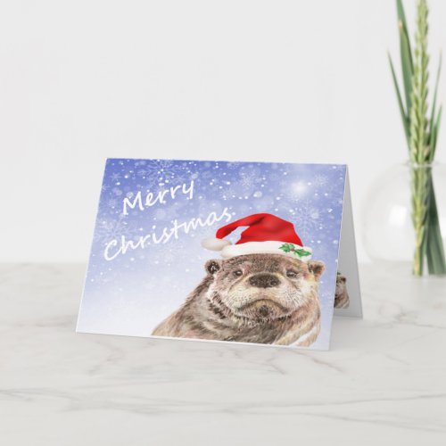 Merry Christmas Fun Otter Card