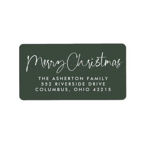 Merry Christmas fun script simple holiday address Label